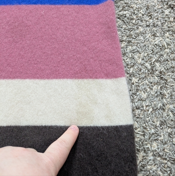 Theory Pink Blue Brown Striped High Neck Cashmere Sweater S - Picture 6 of 10